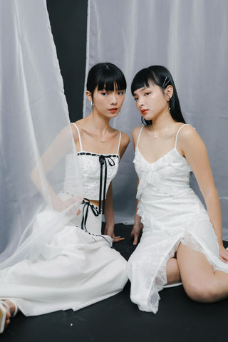 Karly Lace Ruffles Midi Dress