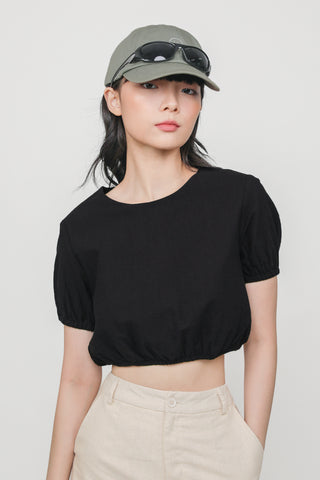 Liv Linen Puffy Sleeve Top