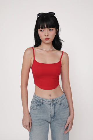 Adela Curved Hem Padded Top