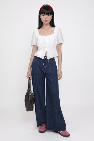 Avalynn Tie Front Sleeve Top