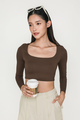 Avril Long Sleeve Padded Top