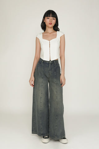 Petite Bryton Wide Leg Denim Jeans