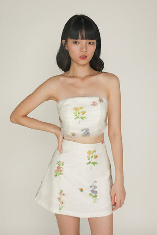 Dewi Embroidery Mesh Skorts