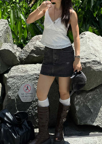 Dyanne Lace Trim Spag Top