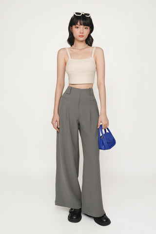 Elsa Square Neckline Ribbed Padded Top