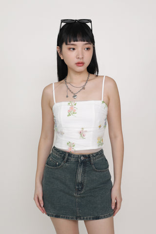 Evelina Embroidery Mesh Padded Top