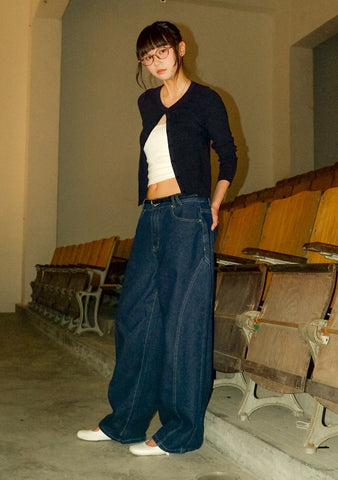 Brandon Topstitch Barrel Denim Jeans