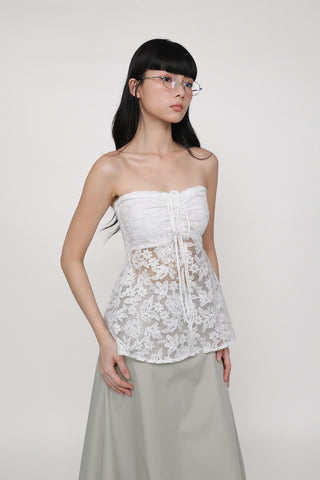 Kerrie Drawstring Lace Babydoll Top