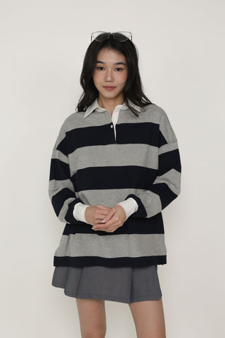Leonard Oversized Long Sleeve Polo Shirt
