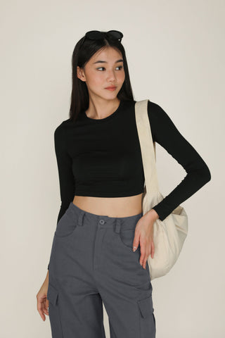 Maleen Basic Long Sleeve Crop Top