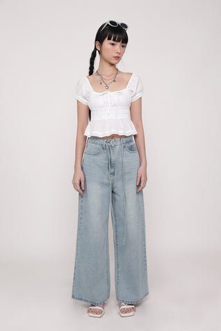 Winnie Shirred Babydoll Top