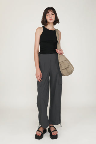 Nelle Ruched Side Asymmetrical Top