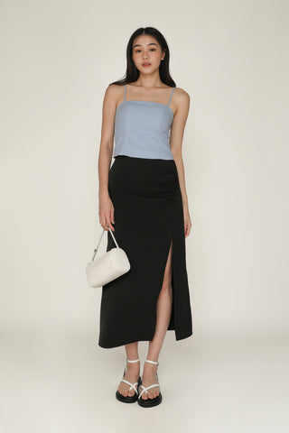 Petite Amina Ruched Side Maxi Skirt