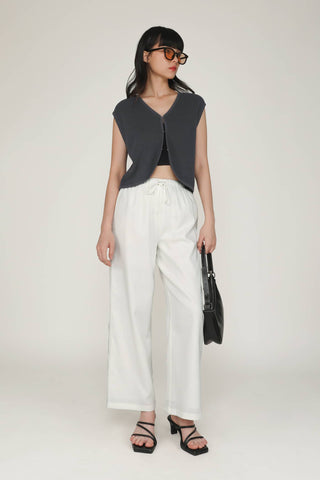 Petite Kierra Drawstring Linen Pants