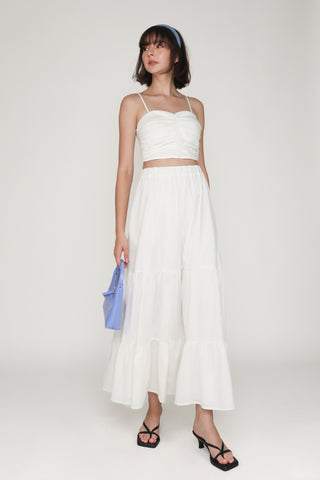 Polina Ruched Linen Crop Top