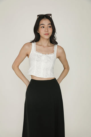 Relia Eyelet Ruffles Top