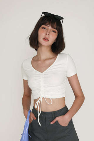 Shea Drawstring Ribbed Top