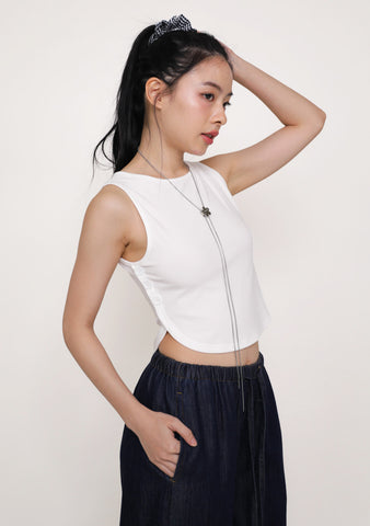 Mia Side Button Ribbed Top