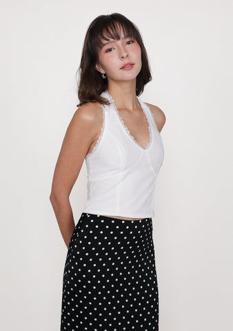 Scarlett Lace Trim Halter Top