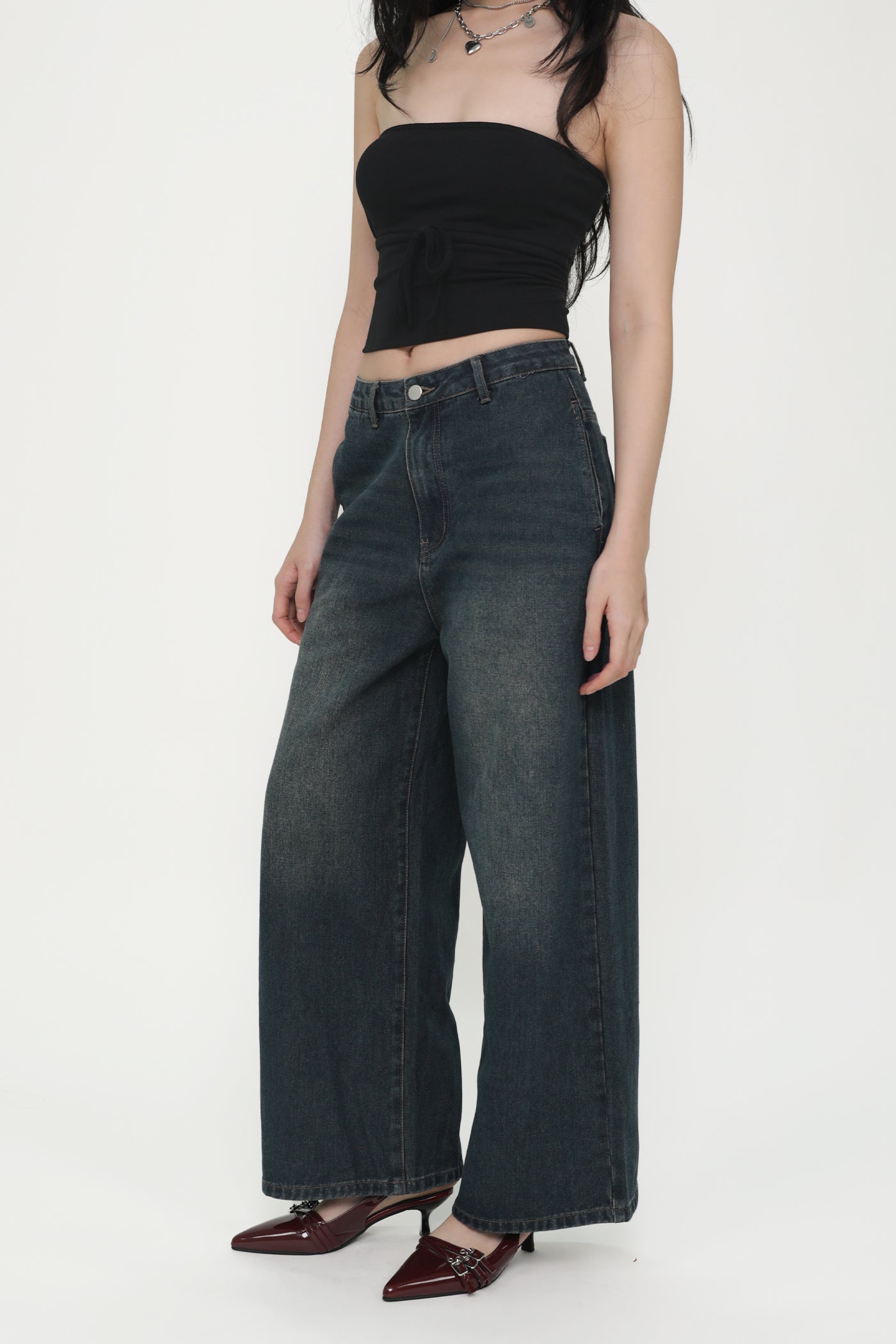 Xavier Wide Leg Mid Rise Denim Jeans – The Tinsel Rack