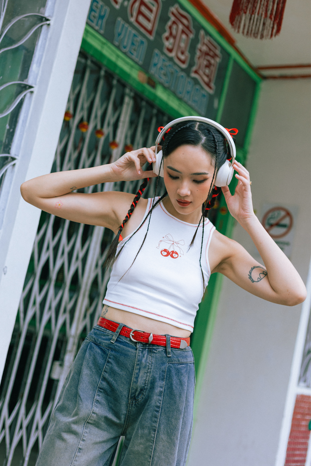 Cherry Contrast Racercut Top