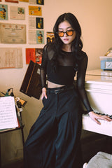 Marae Mesh Long Sleeve Padded Top