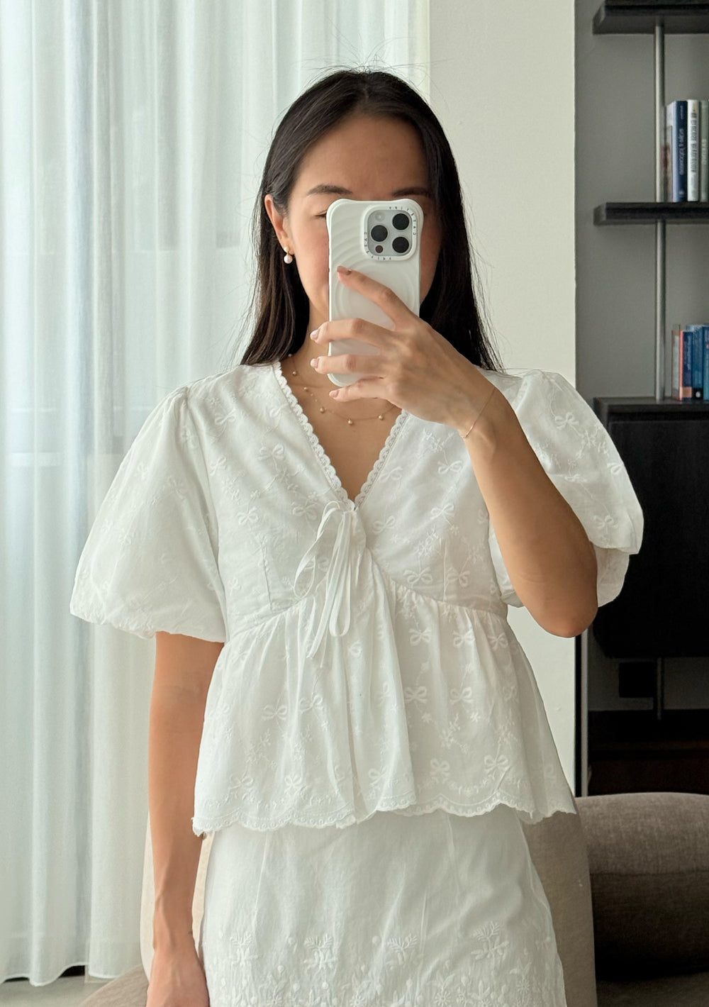 Ariette Puffy Sleeve Babydoll Top