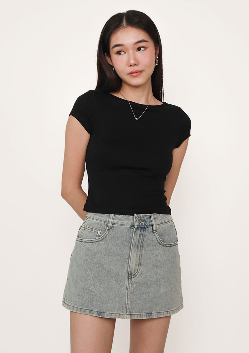 Lara Boat Neck Sleeve Padded Top (Lyocell)
