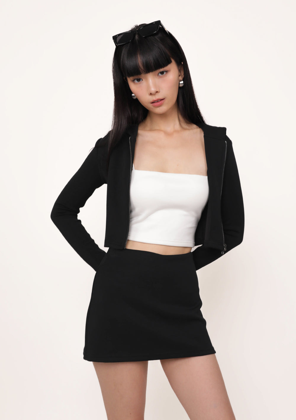 Reni Crop Zip Up Hoodie