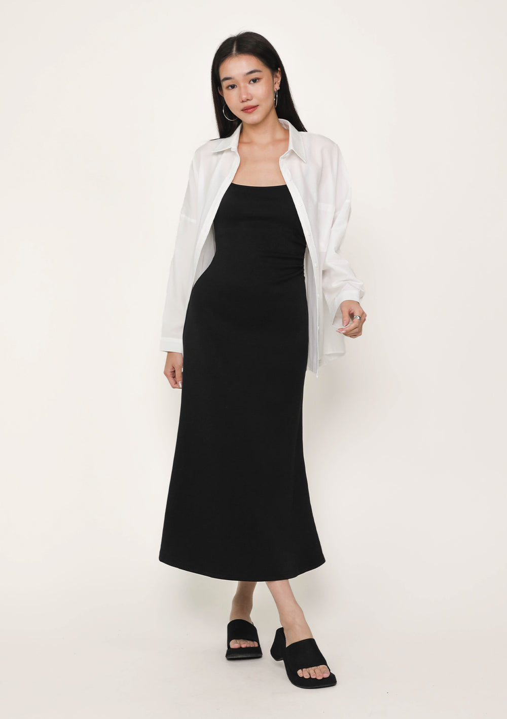 Sara Ruched Padded Maxi Dress