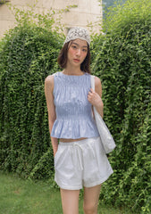 Della Shirred Top (Version 2) (Plaid)