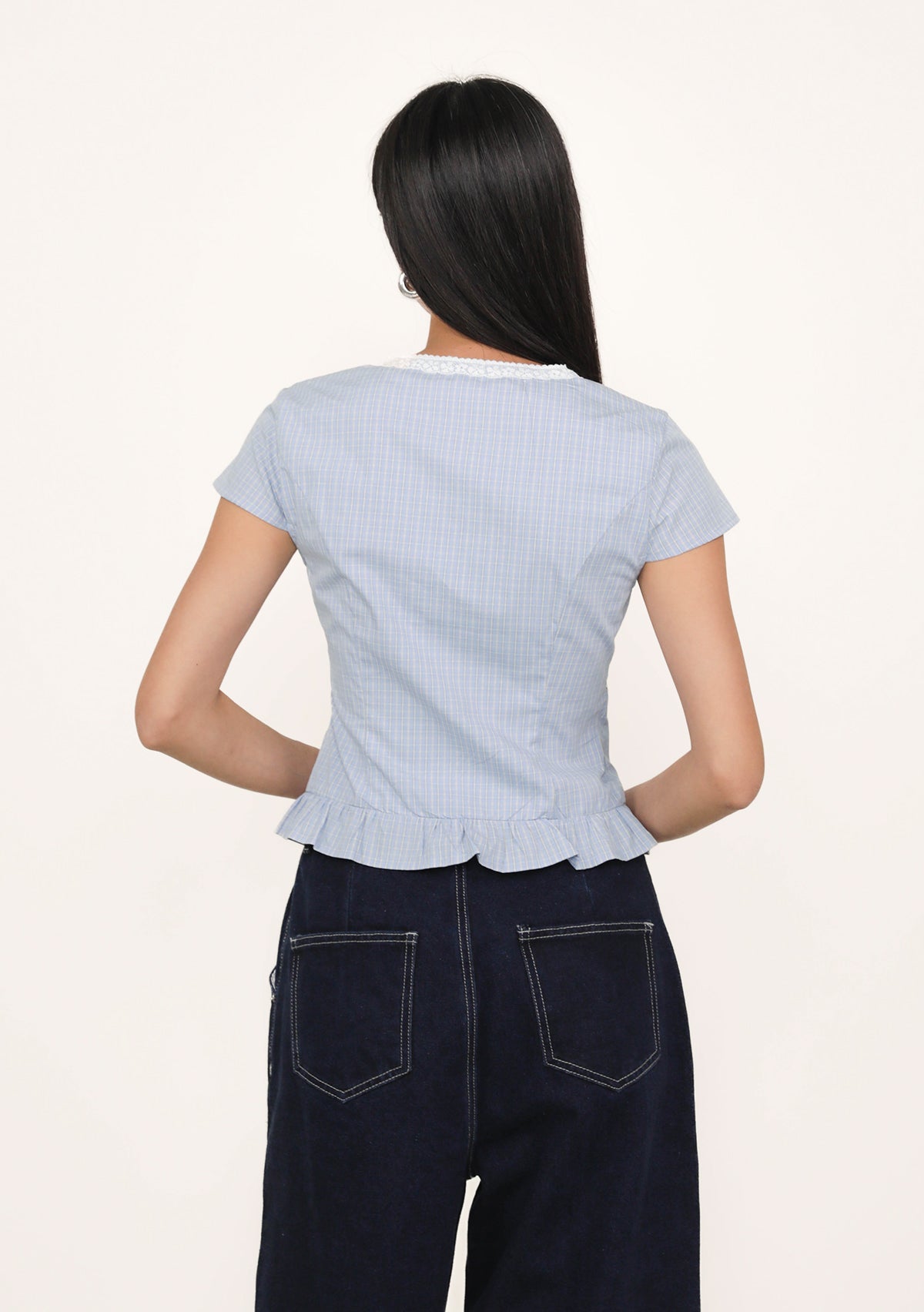 Manila Lace Trim Ribbon Blouse (Plaid) – The Tinsel Rack
