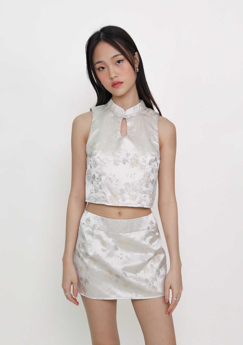 Liora Qipao Cropped Top (Jacquard)