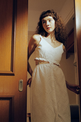 Serenity Eyelet Button Cut Out Dress