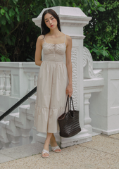 Aurelia Midi Padded Dress (Plaid)