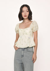 Marcella Sleeve Padded Top (Florals)