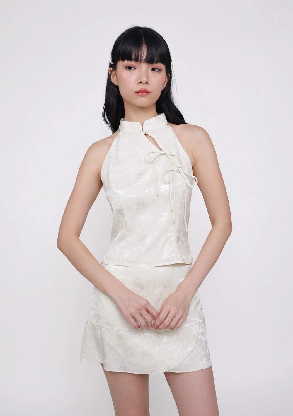 Yun Ribbon Qipao Halter Top (Jacquard)