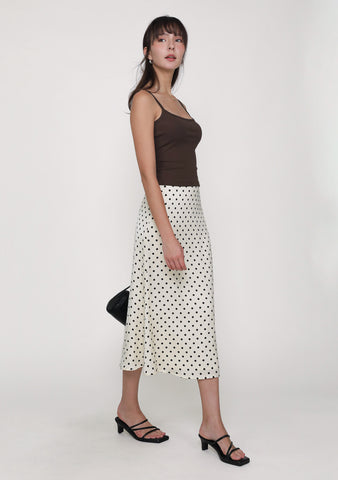 Marilyn Polka Dot Bias Cut Midi Skirt