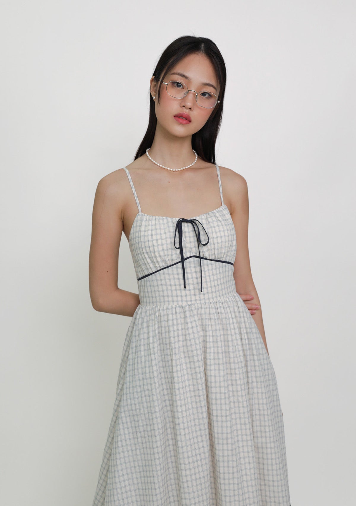 Aurelia Contrast Detail Midi Dress (Plaid) – The Tinsel Rack
