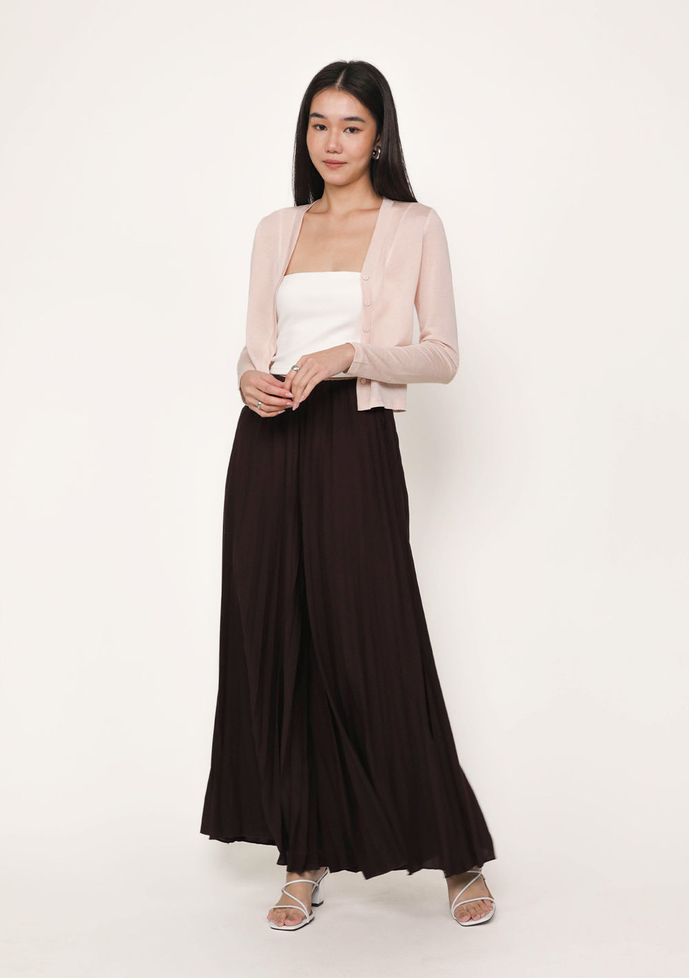 Petite Caprina Pleated Wide Leg Pants
