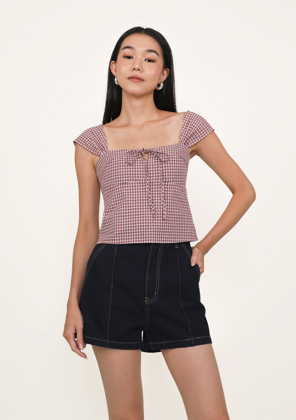 Garry Stitched Denim Shorts