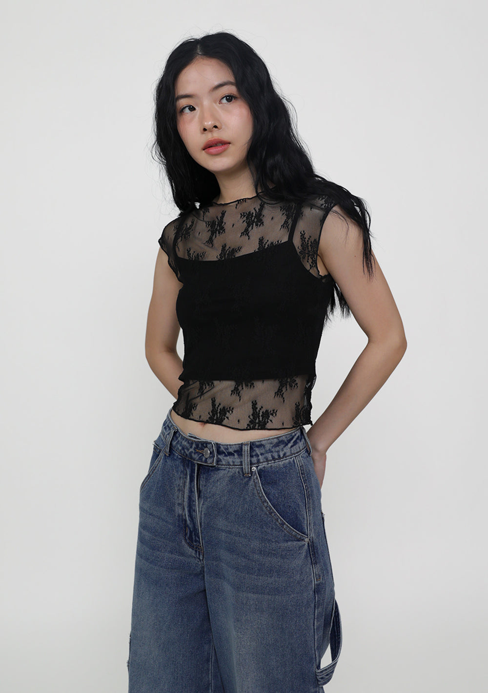 Lea Lace Overlay Top