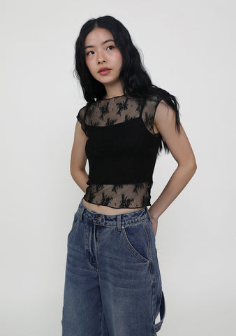 Lea Lace Overlay Top