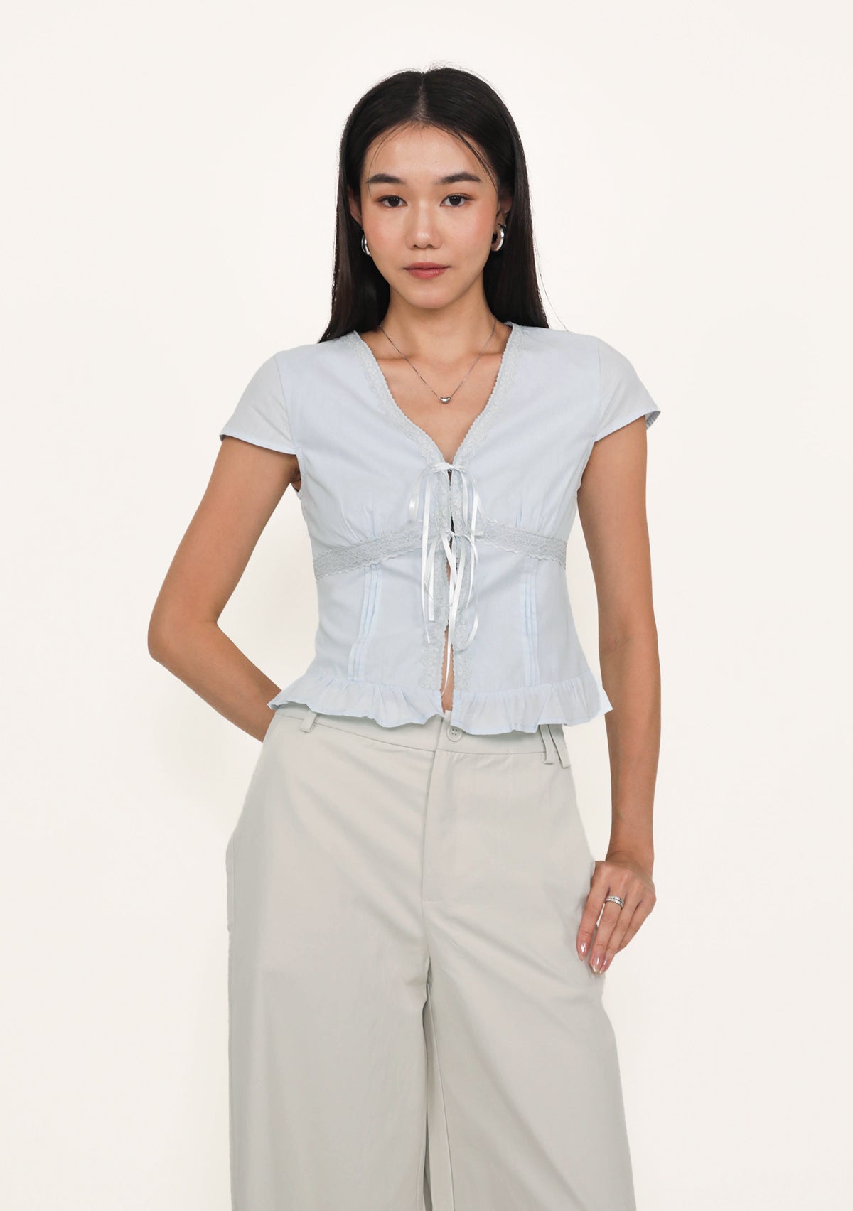 Manila Lace Trim Ribbon Blouse – The Tinsel Rack