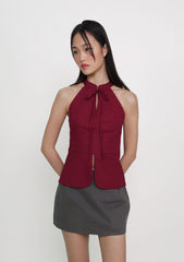 Fang Keyhole Qipao Halter Top