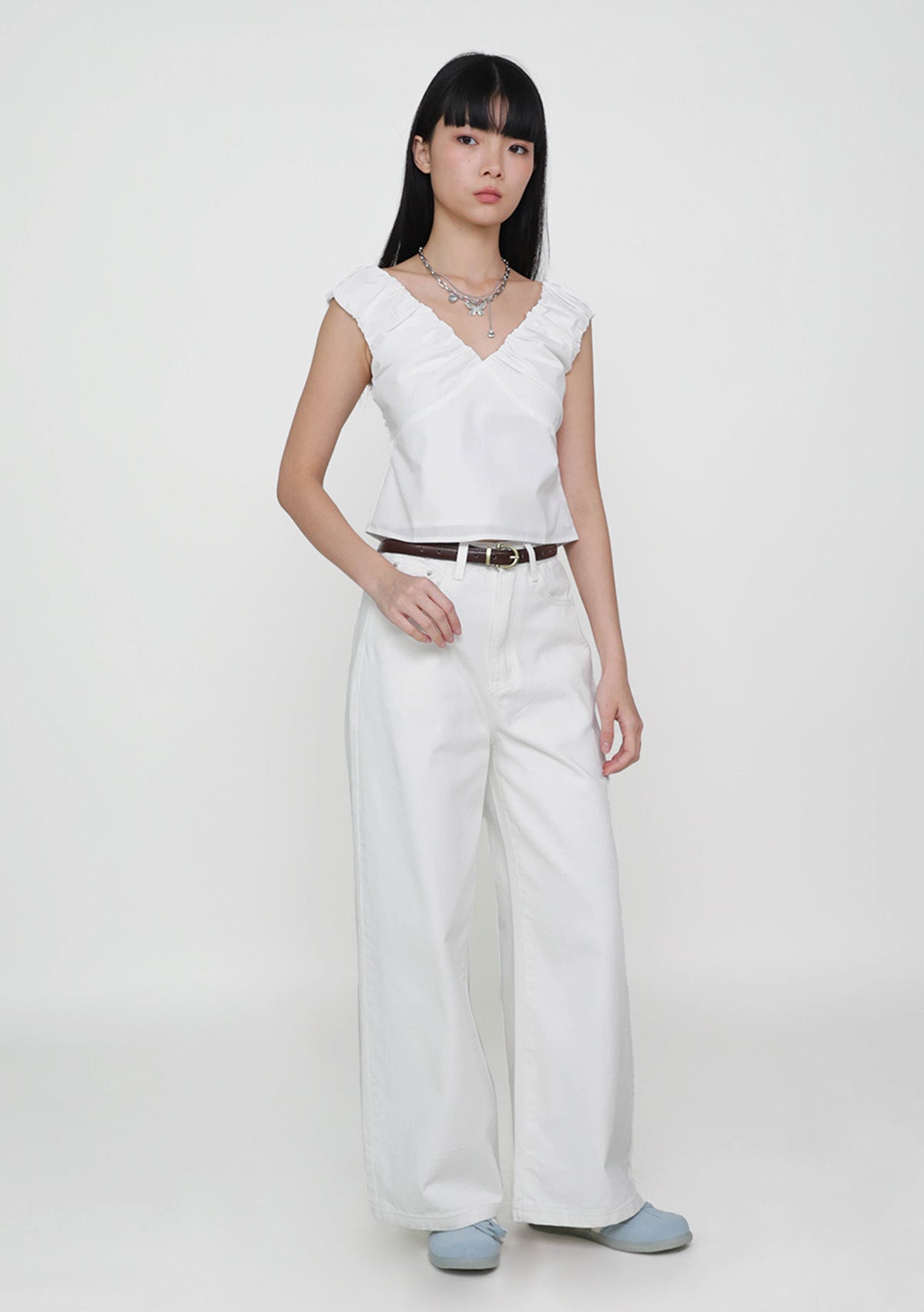 Monika Ruched Shoulder Top – The Tinsel Rack