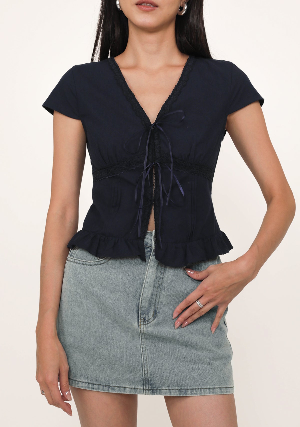 Manila Lace Trim Ribbon Blouse – The Tinsel Rack