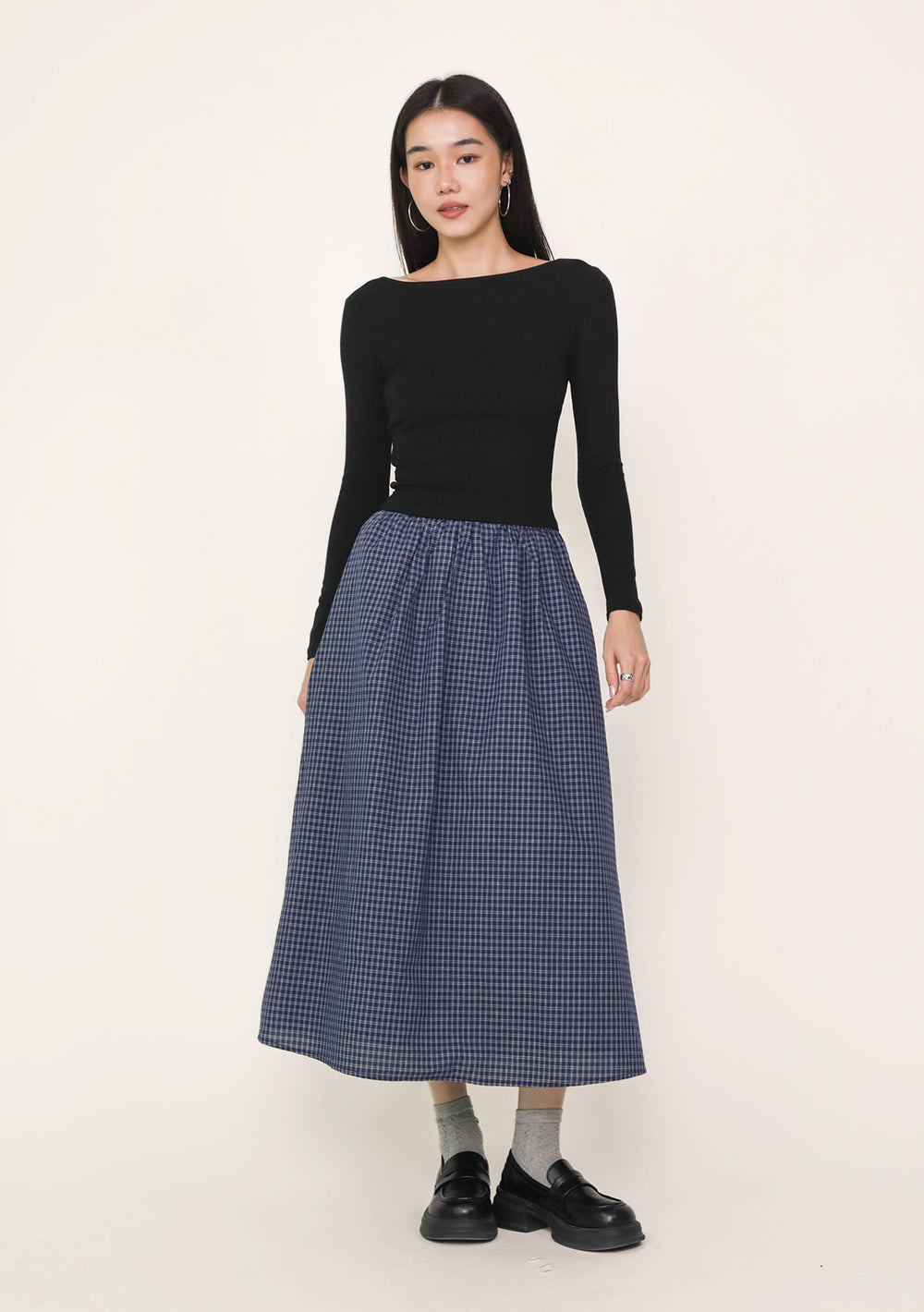 Melanie Flare Midi Skirt (Plaid)