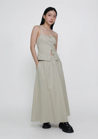 Naya Plaids Flare Maxi Skirt
