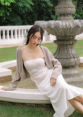 Aretha Lace Hem Padded Tube Top (Blush Petals)